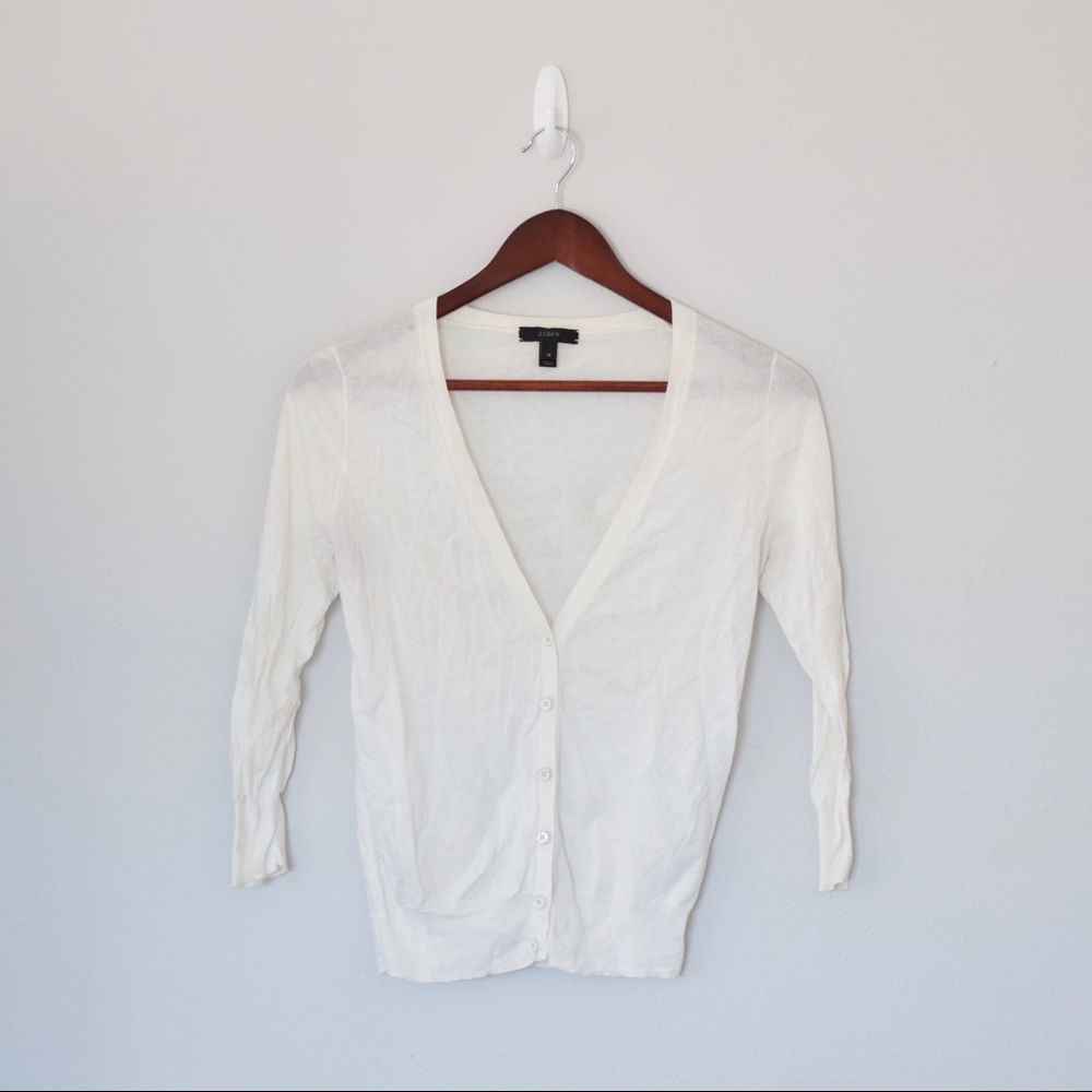 J. Crew Lightweight Cream Cardigan